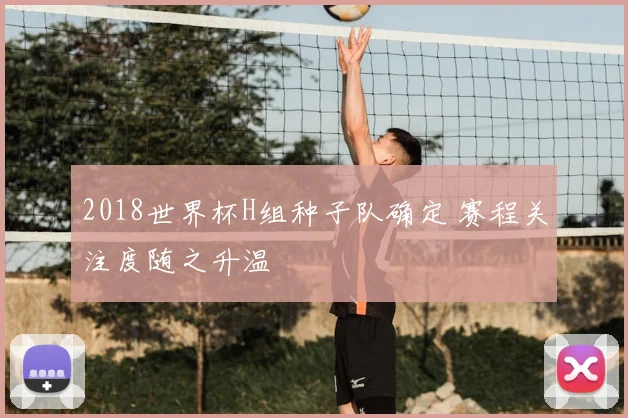 2018世界杯H组种子队确定 赛程关注度随之升温