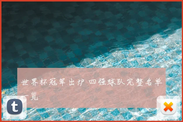 世界杯冠军出炉 四强球队完整名单一览